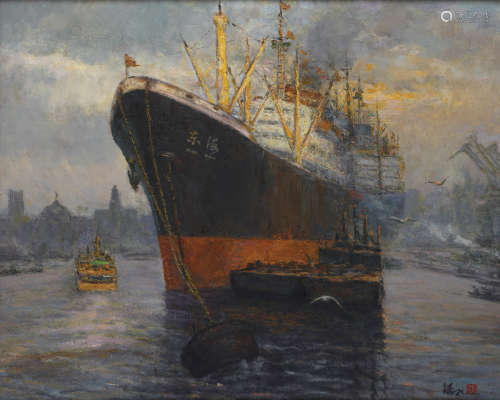 （1896－1989） 錢鼎 出航 框 油彩畫布