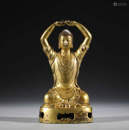 中國古代，銅鎏金佛祖造像（宋遼）
