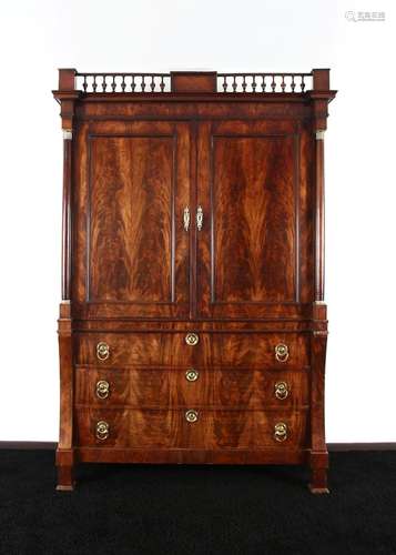 Antique Dutch 18th Century Mahogany Cabinet