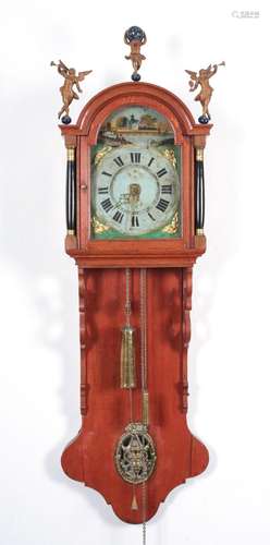 A Tall Frisian Oak Wall Clock, Holland ca. 1830