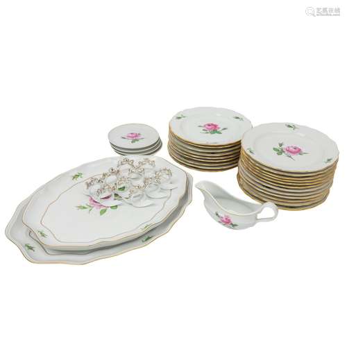 MEISSEN u.a. 38-tlg. Konvolut 'Rote Rose', 1. und 2. Wahl, 2...