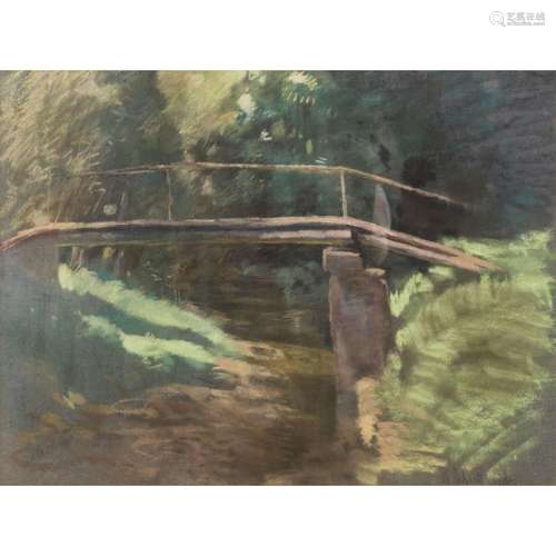 SCHICKHARDT, KARL (1866-1933), "Kleine Holzbrücke im li...