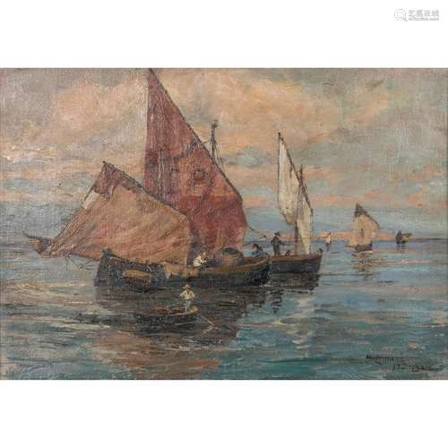 HOLTZMANN (Maler/in 19./20. Jh.), "Alte Segelboote"...