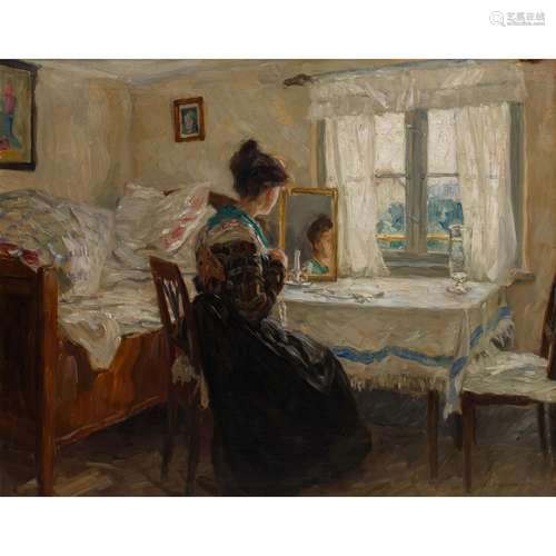 PIEPHO, CARL (1869-1920), "Junge Frau in Interieur"...