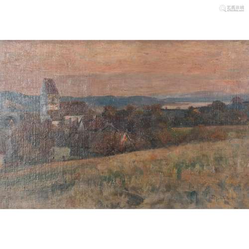 CRODEL, PAUL EDUARD (1862-1928), "Kleines Dorf am See&q...