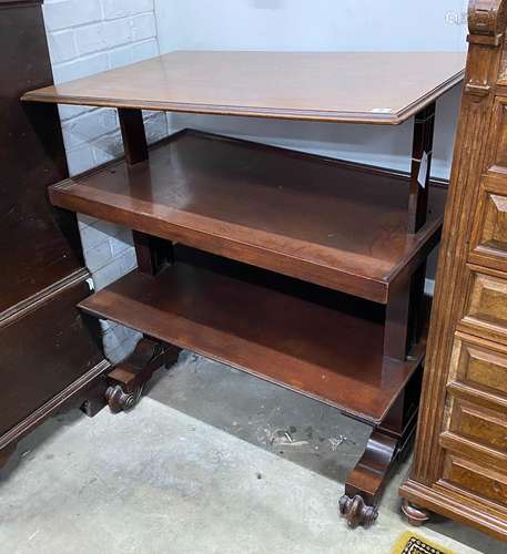 A Victorian mahogany metamorphic buffet, length 96cm, depth ...