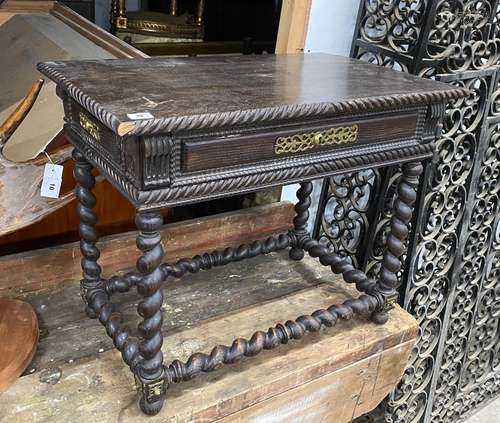 A 19th century Flemish oak side table, width 72cm, depth 45c...