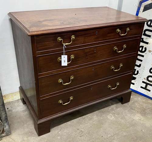 A small George III mahogany chest of four long drawers, widt...