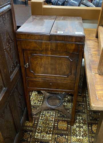 A George III mahogany enclosed washstand, width 40cm, depth ...