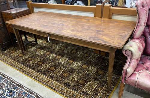 A rectangular French style oak kitchen table from a factory ...