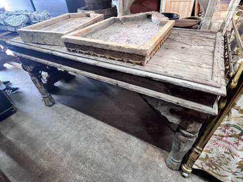 An Indonesian bleached hardwood serving table, length 180cm,...