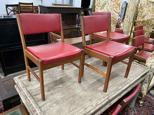 A set of ten 1950s teak dining chairs, possibly Mackintosh