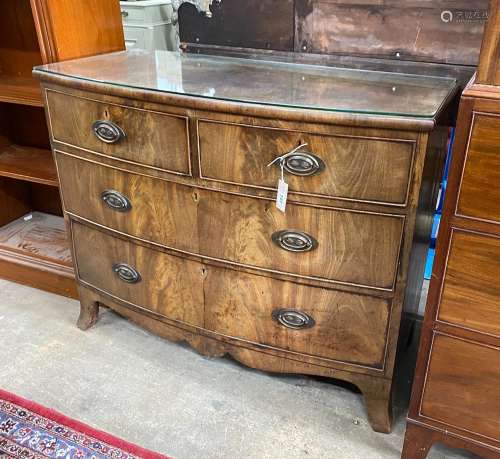 A Regency mahogany bowfront chest of drawers, width 108cm, d...