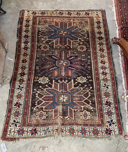 An antique Caucasian rug, 156 x 110cm