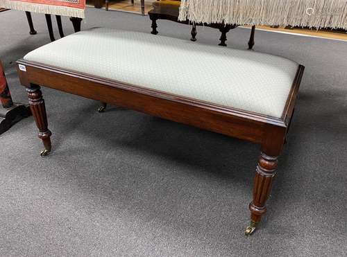 A Regency rectangular mahogany dressing stool, length 96cm, ...