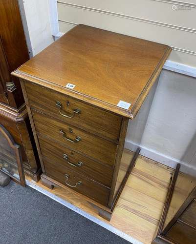 A mahogany chest of four short drawers, width 53cm, depth 53...