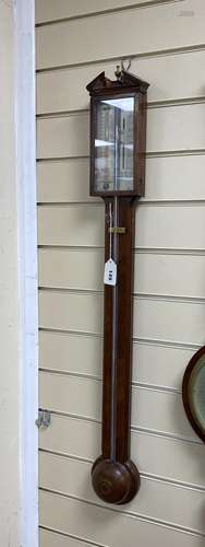 A George III mahogany stick barometer, marked Martin Elly, L...