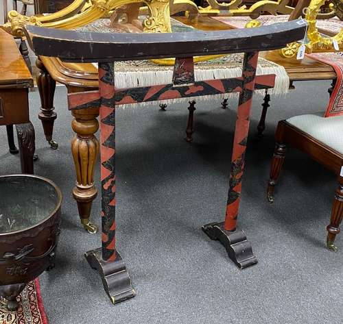 A Japanese lacquer robe stand, 19th century, width 99cm, dep...