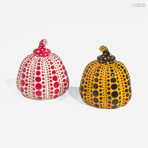 YAYOI KUSAMA (JAPANESE, B.1929) PUMPKINS (YELLOW/BLACK AND R...