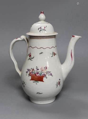 A Chinese export famille rose coffee pot and cover, circa 18...