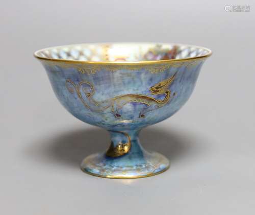 A Wedgwood blue lustre chinoiserie pedestal bowl, designed b...