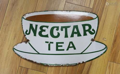 A Nectar Tea advertising enamel sign, in the form of a teacu...