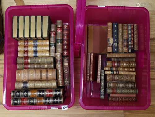 A selection of various leather bound bindings, to include Ga...