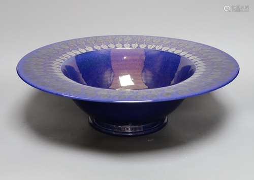 A Tobias Harrison Cumbrian studio pottery blue lustre glazed...