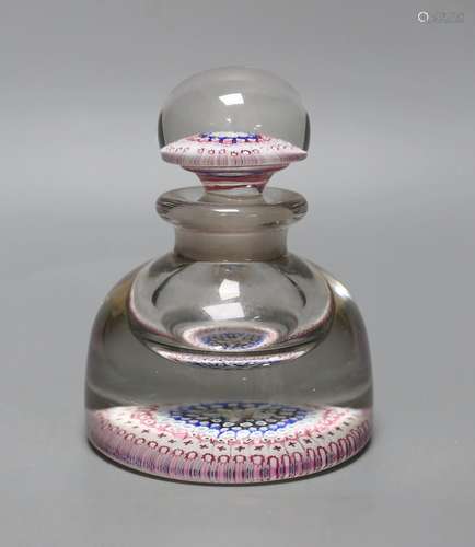 A concentric millefiori glass inkwell and stopper, ‘1848’ ca...