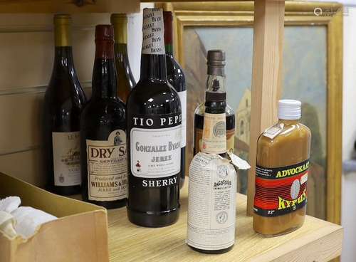 A selection of assorted wines, sherries, bitters etc.