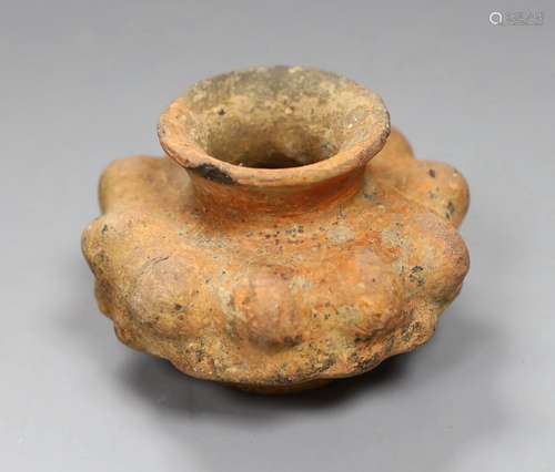 A Chinese neolithic terracotta bowl, 8cms high,