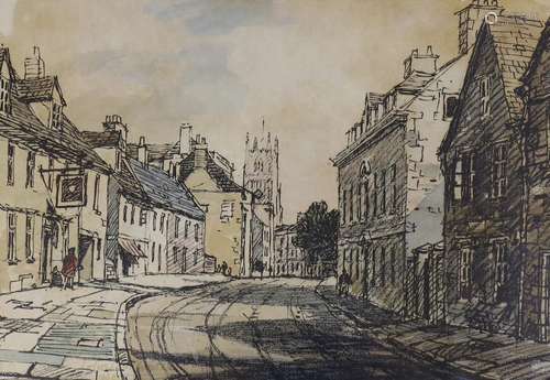 James Fletcher-Watson (1913-2004), ink and watercolour, Cots...