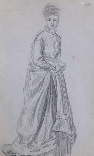 Helen Allingham (1848-1926), pencil sketch, Study from life ...