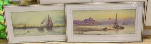 A. Turner, pair of watercolours, Break of Day and Mount Orgu...