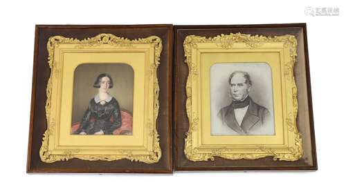 Mid 19th Century English School Miniature family portraitswa...