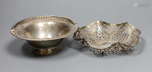 A silver bon bon dish by DRC, London, 1978, 14.1cm and a sma...