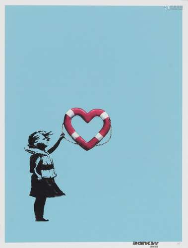 BANKSY x Post Modern Vandal  (d’après) - Girl With Heart Sha...