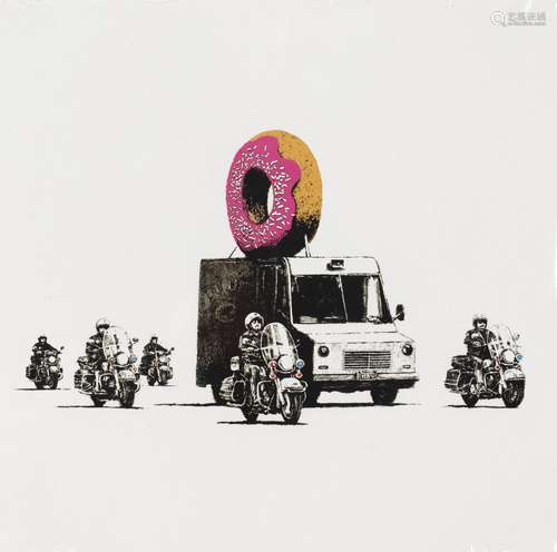 BANKSY  (d’après) - Strawberry Donut - Thick as thieves - Sé...