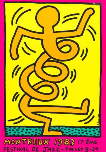 KEITH HARING  (d’après) (1958-1990) - Reproduction de l'affi...