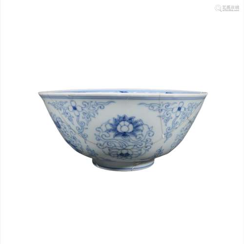 blue and white flower bowl