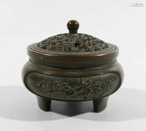 Bronze Plum shoot incense burner