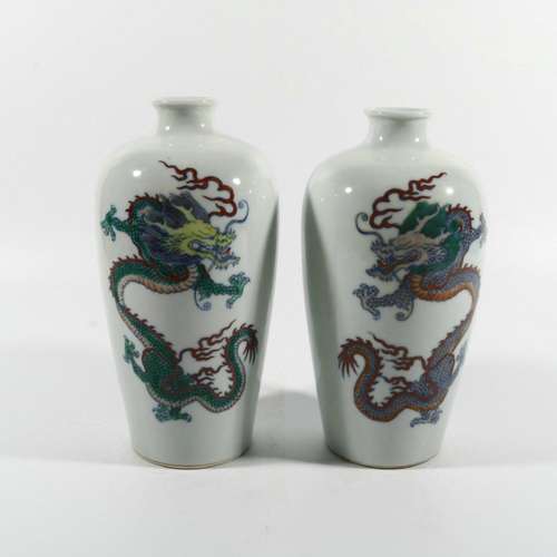 Doucai dragon bottle