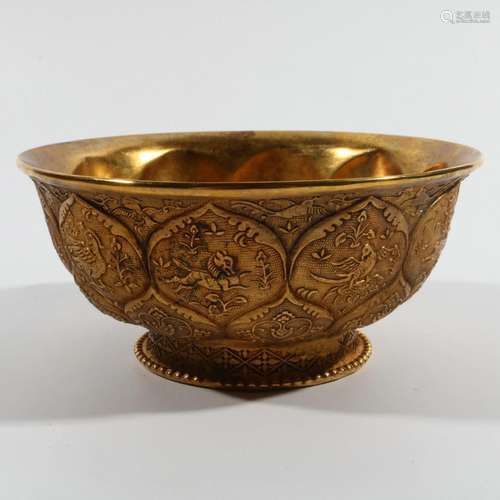 Gilt bronze bowl