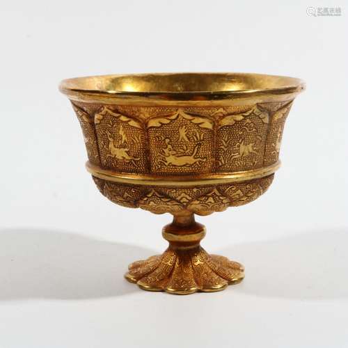 Gilt bronze wine glass