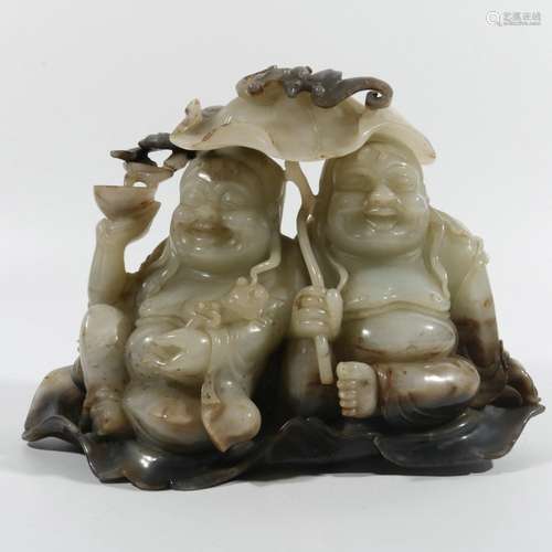 Jade carving and two immortals