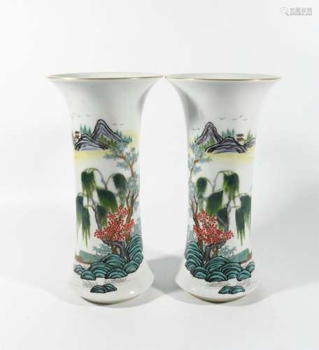 Pastel Landscape Flower Goblets