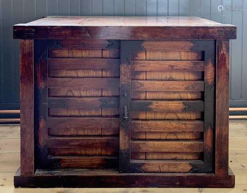 A Japanese elm Tansu chest, Meiji period, 19th century.