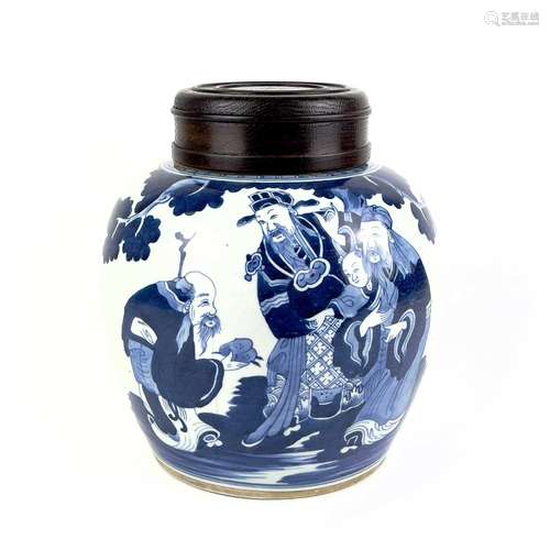 A Chinese blue and white porcelain ginger jar, 18th/19th cen...