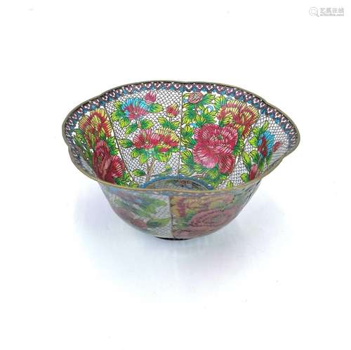 A 20th century Chinese plique a jour bowl,