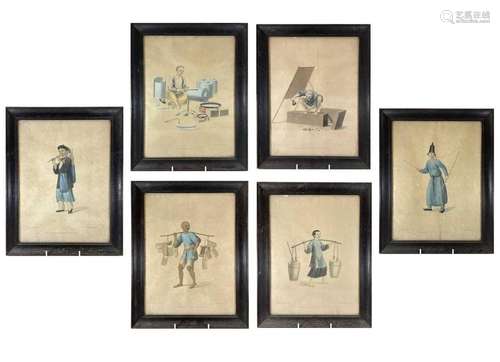 A set of six prints relating to various Chinese scenes inclu...